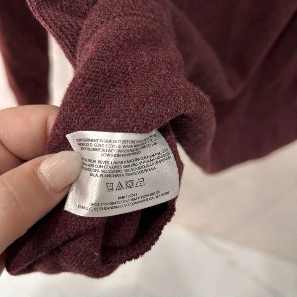 Banana Republic Long Sleeve Crew Neck Sweater Men Size XXL Burgundy Cotton Blend